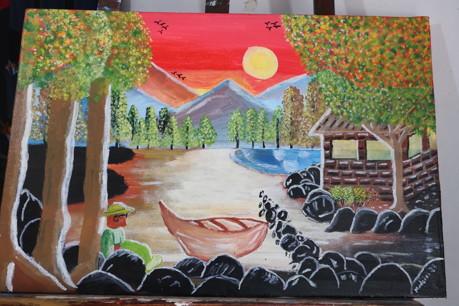 Home by Water painting