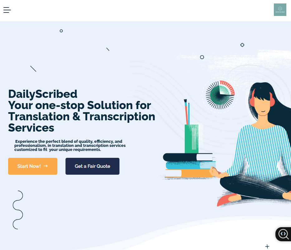 DailyScribed transcription website screenshot